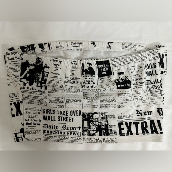 Forever 21 girl power newsprint tube top - Picture 2 of 3